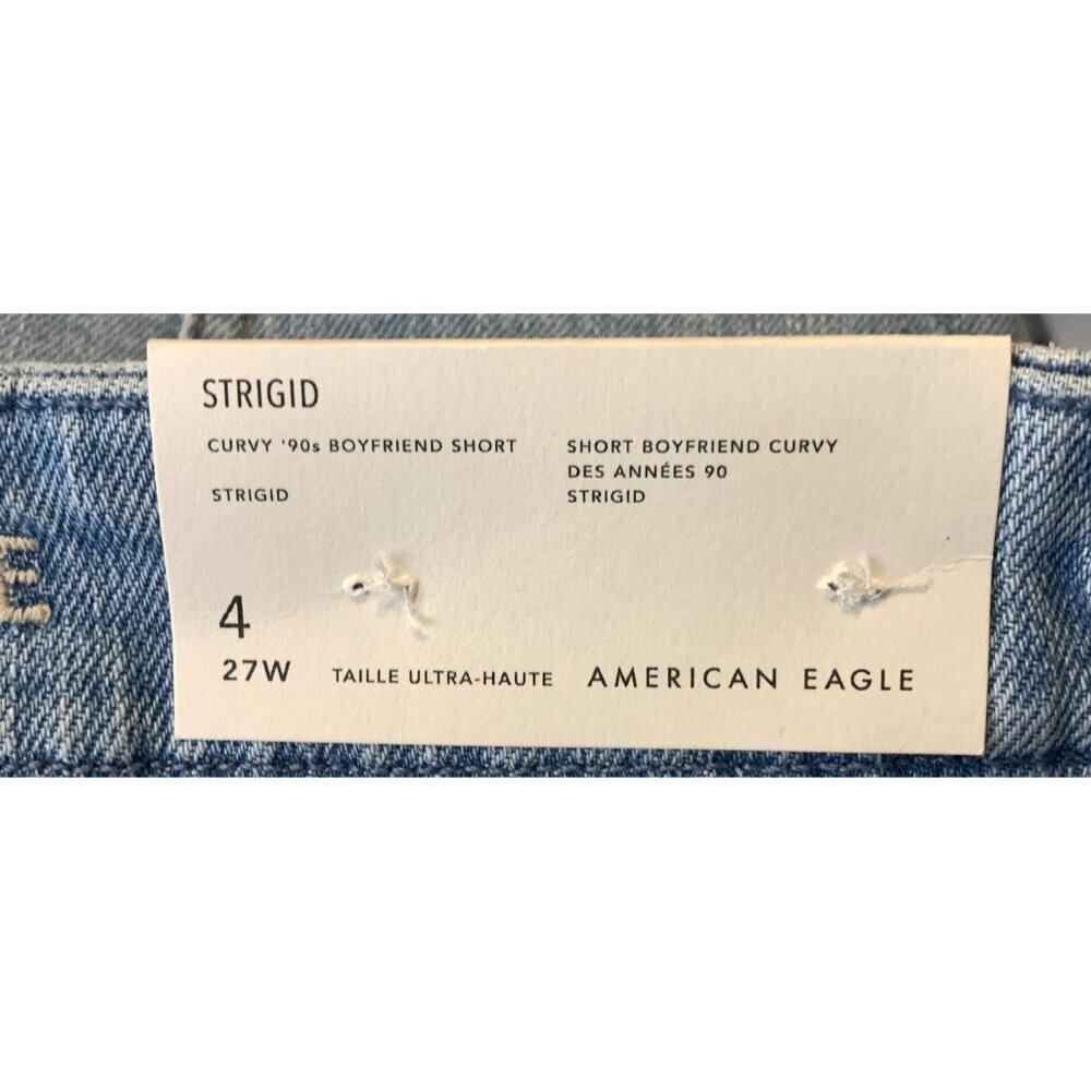 American Eagle Womens Denim Shorts Curvy 90's High Rise Light Wash Size 4 27 New - Picture 3 of 10
